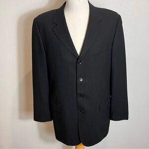 Alfani Signature Black Italian Wool Suit Jacket 40L Lanificio Privernum Luxury